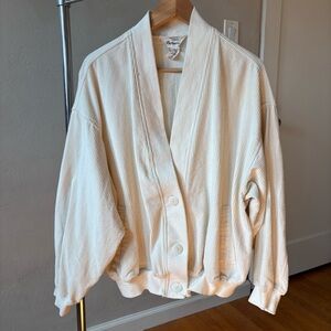 Vintage White Corduroy Cardigan Jacket